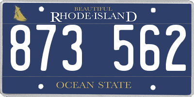 RI license plate 873562