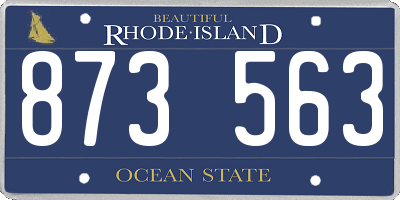 RI license plate 873563