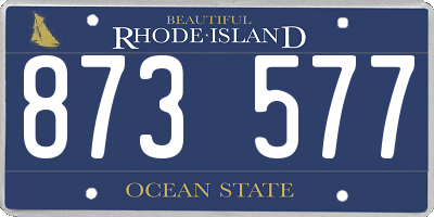 RI license plate 873577