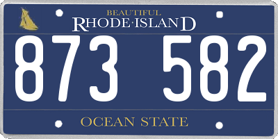 RI license plate 873582