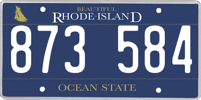 RI license plate 873584
