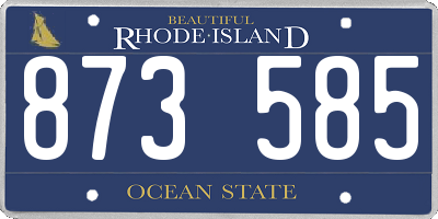 RI license plate 873585