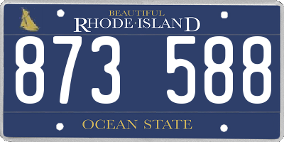RI license plate 873588