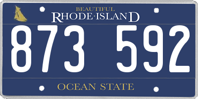 RI license plate 873592