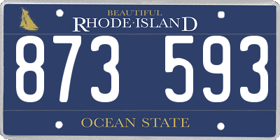 RI license plate 873593