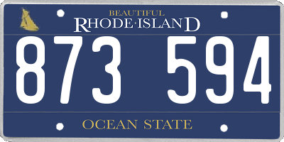 RI license plate 873594
