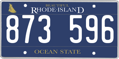 RI license plate 873596