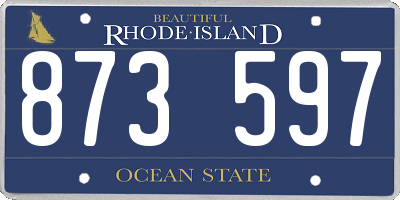 RI license plate 873597
