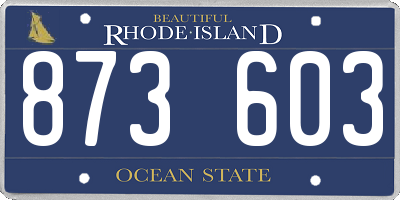 RI license plate 873603