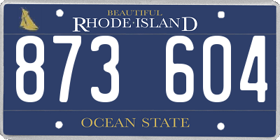 RI license plate 873604