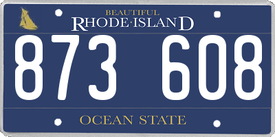 RI license plate 873608