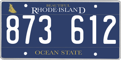 RI license plate 873612