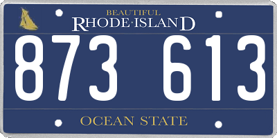 RI license plate 873613