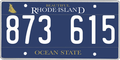 RI license plate 873615
