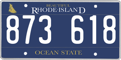 RI license plate 873618