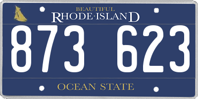 RI license plate 873623