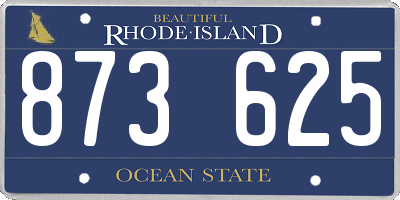 RI license plate 873625