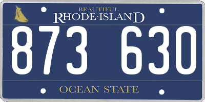 RI license plate 873630