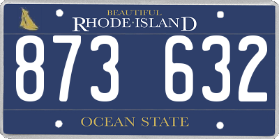 RI license plate 873632