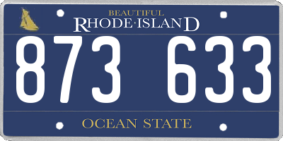 RI license plate 873633