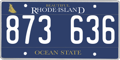 RI license plate 873636