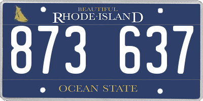 RI license plate 873637