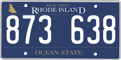 RI license plate 873638