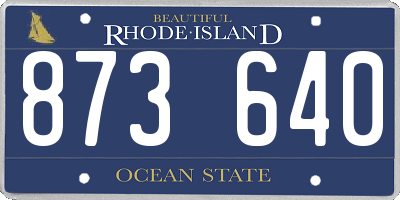 RI license plate 873640