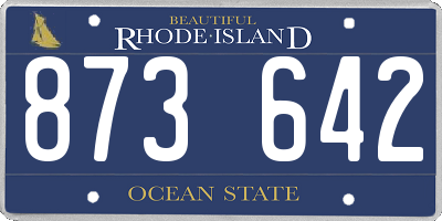 RI license plate 873642
