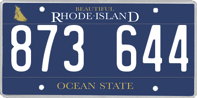 RI license plate 873644