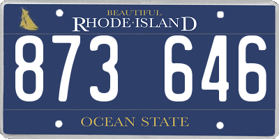 RI license plate 873646