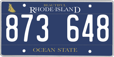 RI license plate 873648