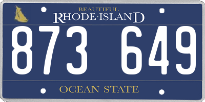 RI license plate 873649