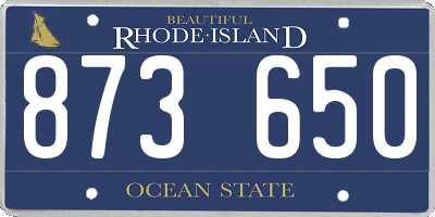 RI license plate 873650