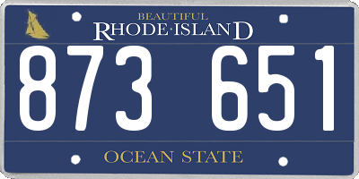 RI license plate 873651