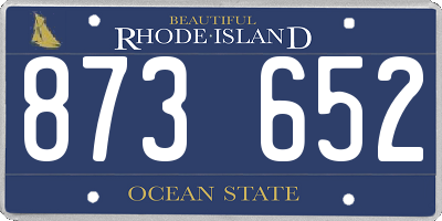 RI license plate 873652