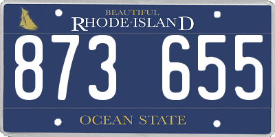 RI license plate 873655