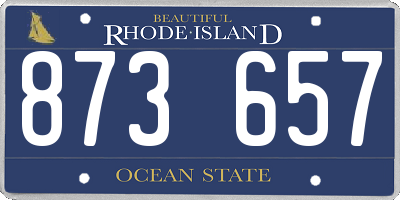 RI license plate 873657