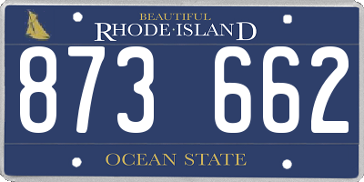 RI license plate 873662