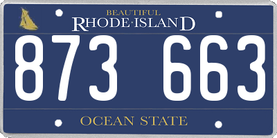 RI license plate 873663
