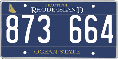 RI license plate 873664