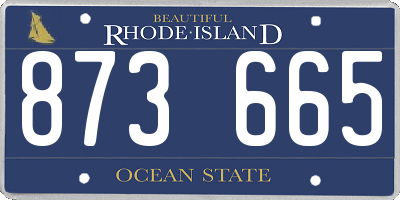 RI license plate 873665