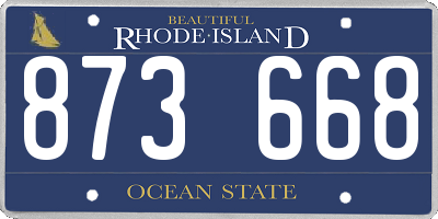 RI license plate 873668