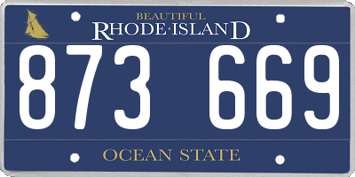 RI license plate 873669