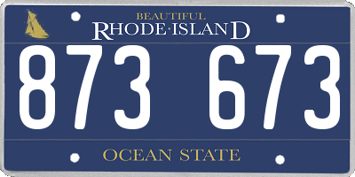RI license plate 873673