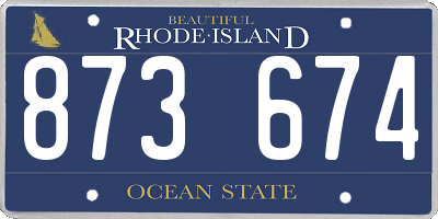 RI license plate 873674