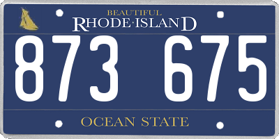 RI license plate 873675
