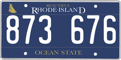 RI license plate 873676
