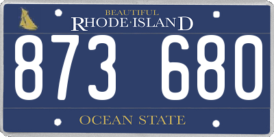 RI license plate 873680