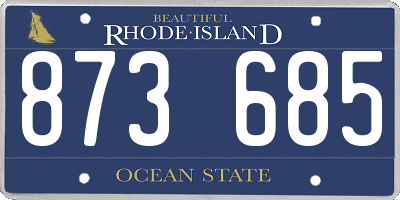 RI license plate 873685